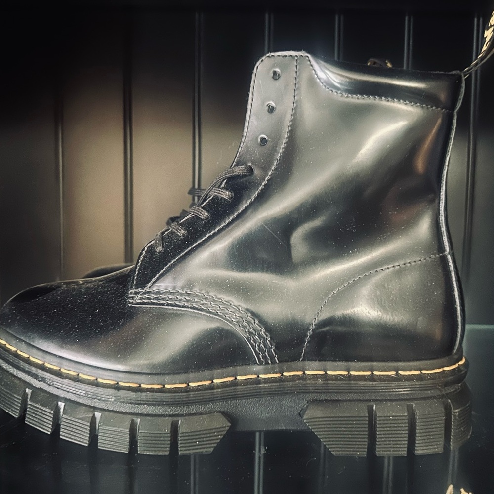 Dr. Martens Black Combat Boots with Chunky Sole